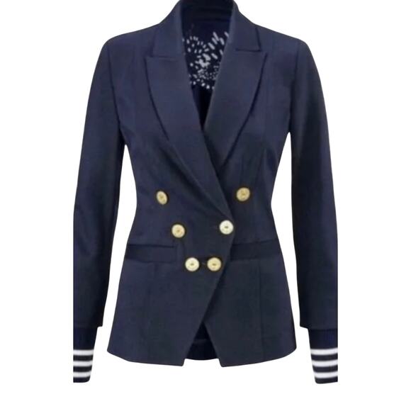 CAbi Nautical Navy Grand Slam 5150 double breasted blazer w/collar and pockets - Picture 1 of 13
